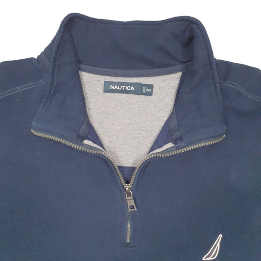 Mens Navy Nautica Quarter Zip Jumper