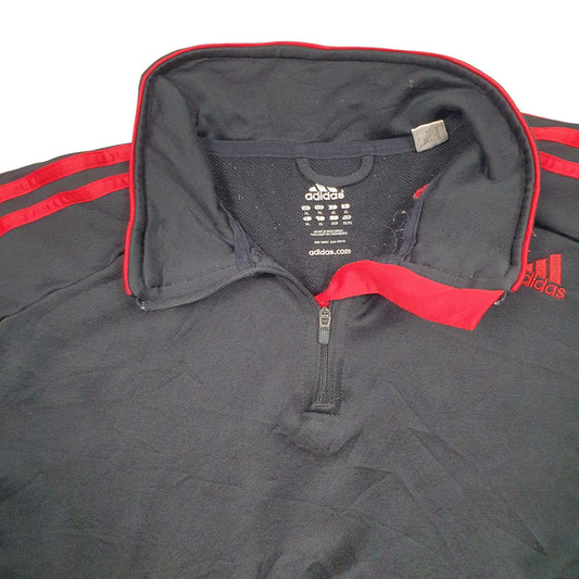 Mens Black Adidas Quarter Zip Jumper