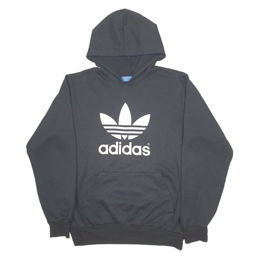 Mens Black Adidas Spellout Hoodie Jumper