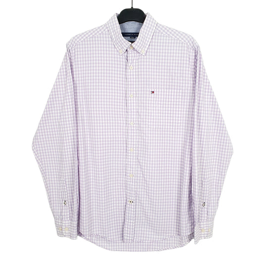 Tommy Hilfiger Long Sleeve Classic Fit Check Shirt Purple