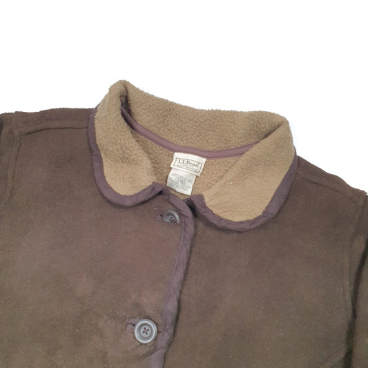 Mens LL Bean Button Down Jacket Brown