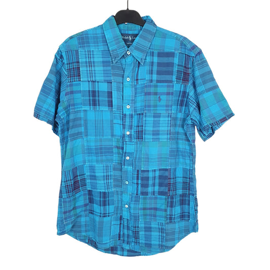 Ralph Lauren Short Sleeve Custom Fit Check Shirt Blue