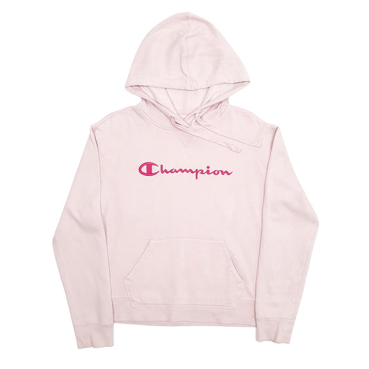 Womens Pink Champion Spellout Hoodie Jumper