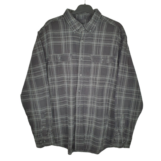 George Flannel Shacket Long Sleeve Regular Fit Check Shirt Black