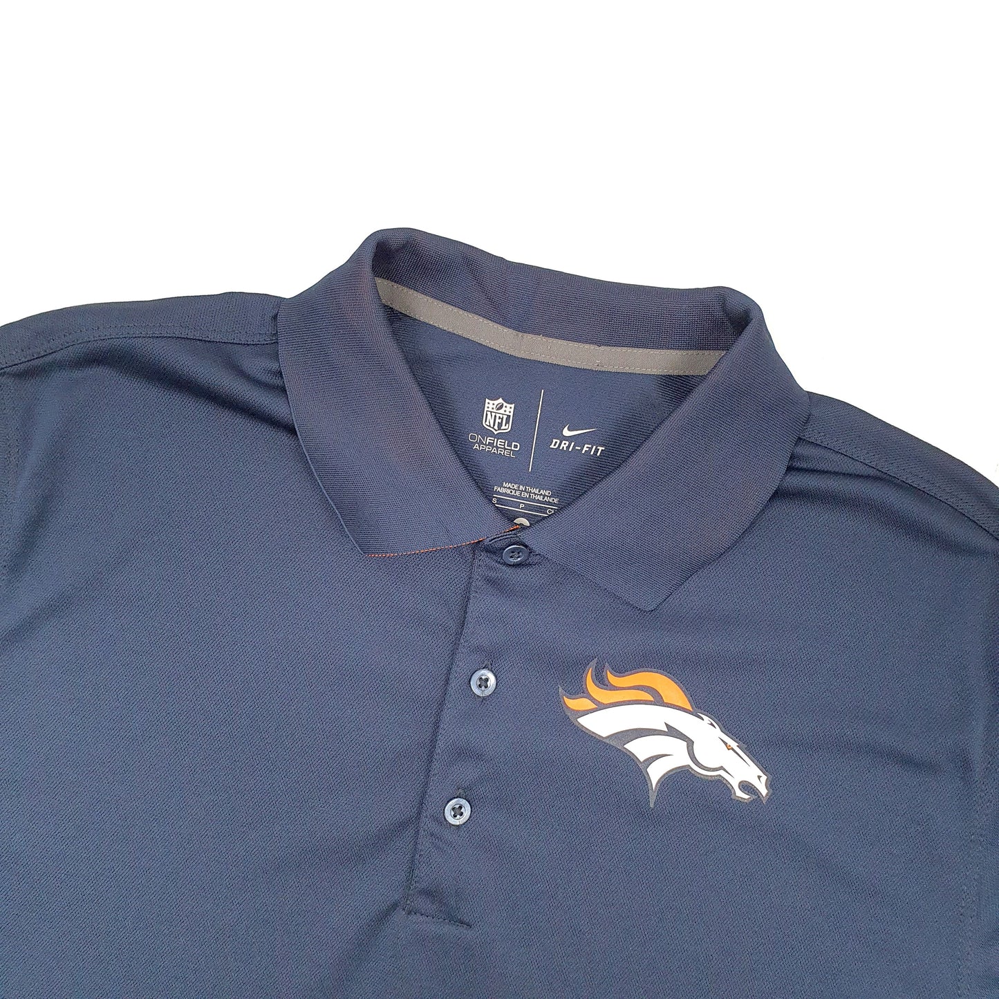 Nike NFL Denver Broncos Short Sleeve Polyester Polo Shirt Navy