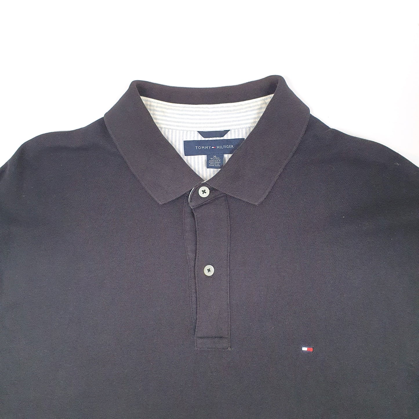 Mens Black Tommy Hilfiger Short Sleeve Polo Shirt
