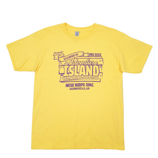 Gildan Adventure Island Gainesville GA Short Sleeve T Shirt Yellow
