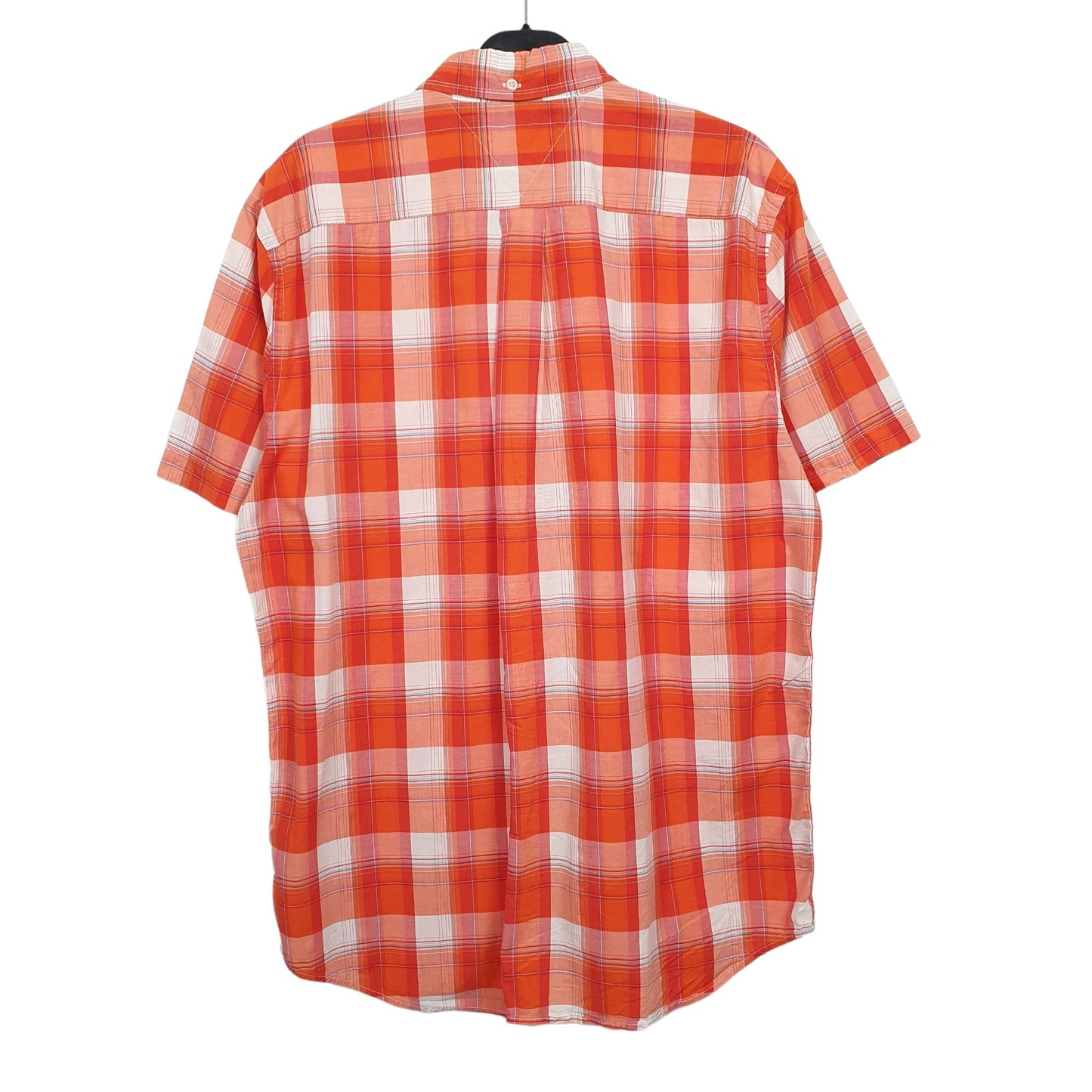 Tommy Hilfiger Short Sleeve Classic Fit Check Shirt Orange