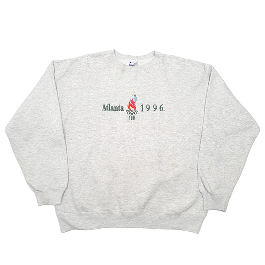 Mens Grey Champion Atlanta Olympics 1996 Vintage Crewneck Jumper