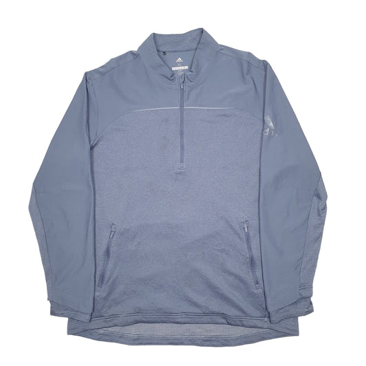 Mens Blue Adidas Quarter Zip Jumper