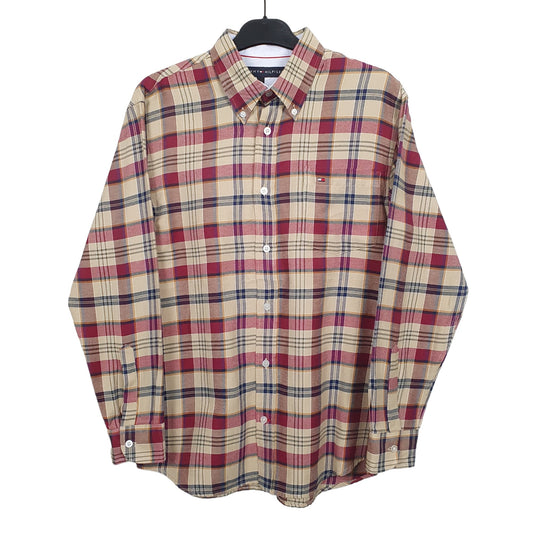 Tommy Hilfiger Long Sleeve Regular Fit Check Shirt Beige