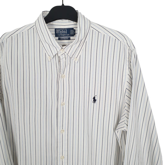 Ralph Lauren Long Sleeve Custom Fit Striped Shirt White