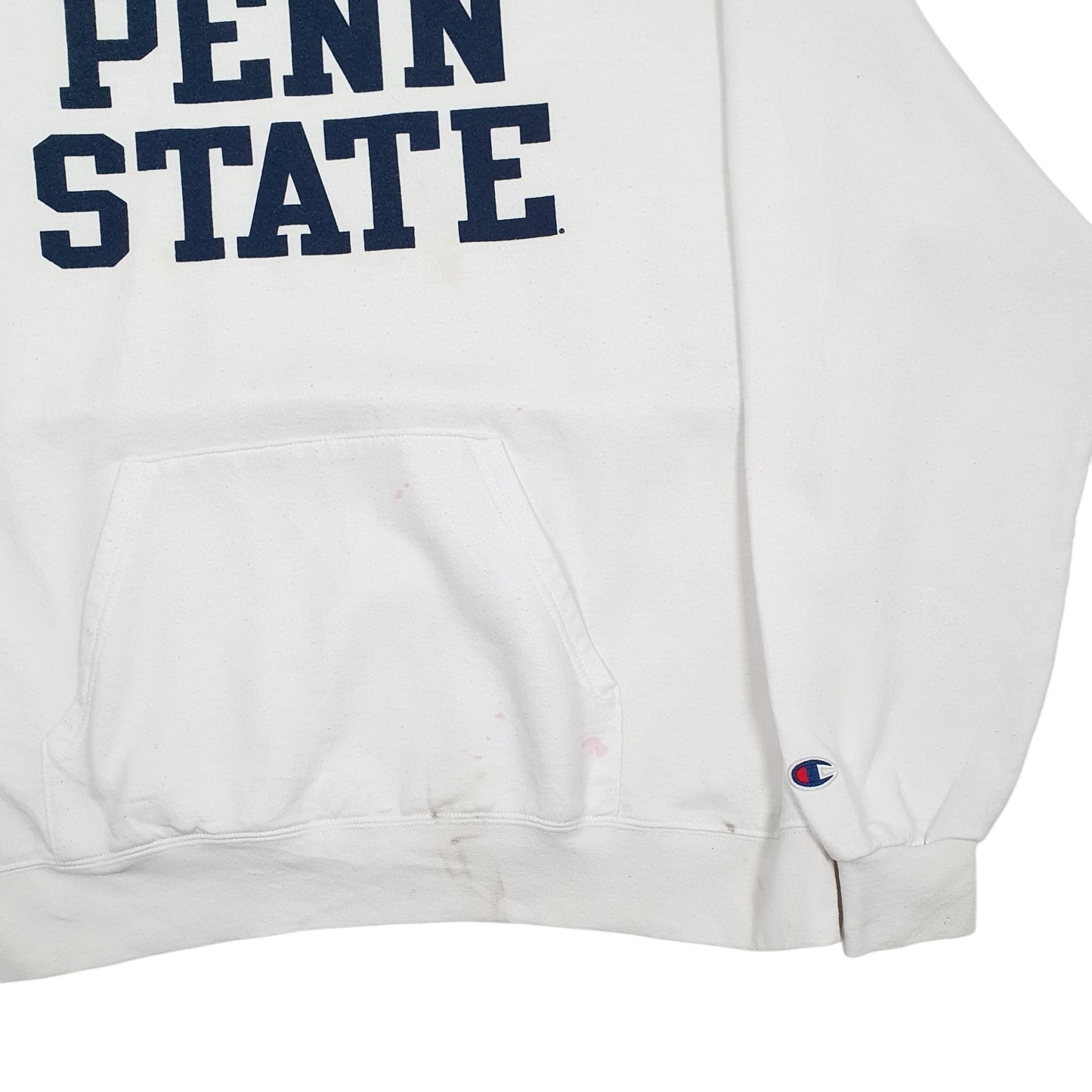 Mens White Champion USA College Penn State Hoodie Jumper