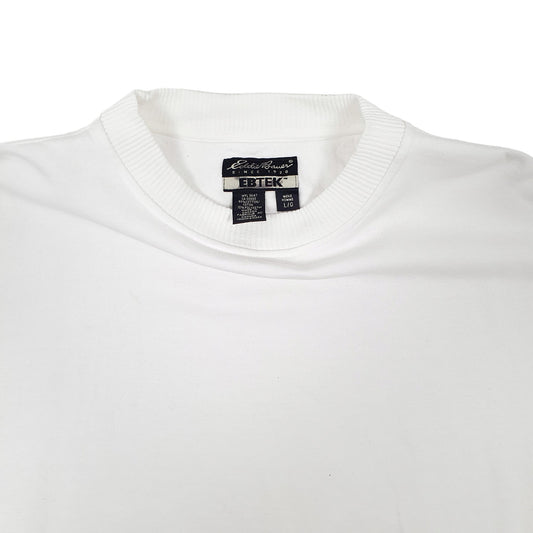 Mens White Eddie Bauer Ebtek Vintage Crewneck Jumper