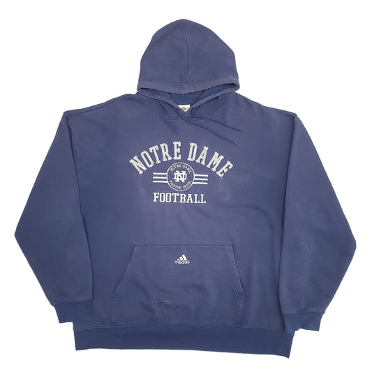Mens Navy Adidas Notre Dame Football Hoodie Jumper
