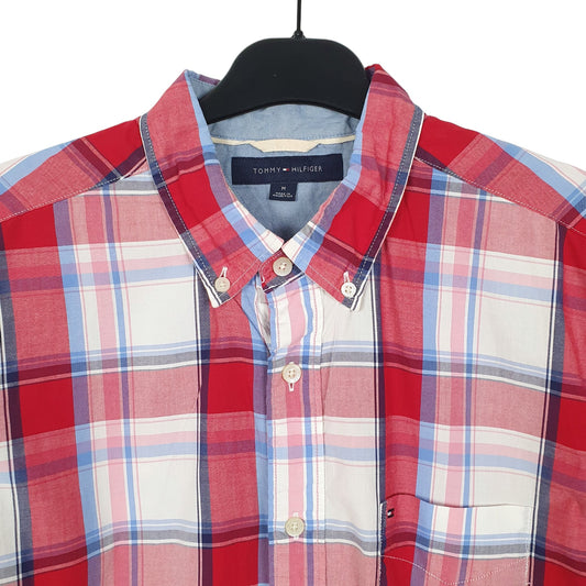 Tommy Hilfiger Short Sleeve Regular Fit Check Shirt Red