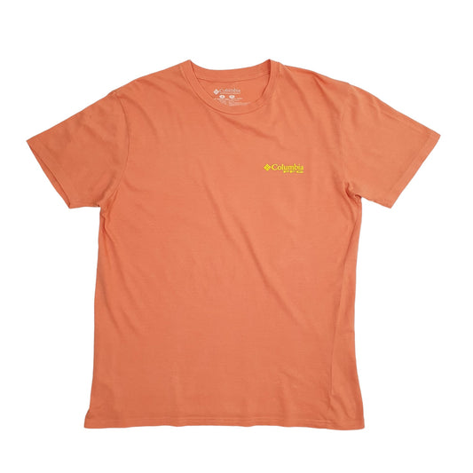 Mens Orange Columbia Sportswear Short Sleeve T Shirt