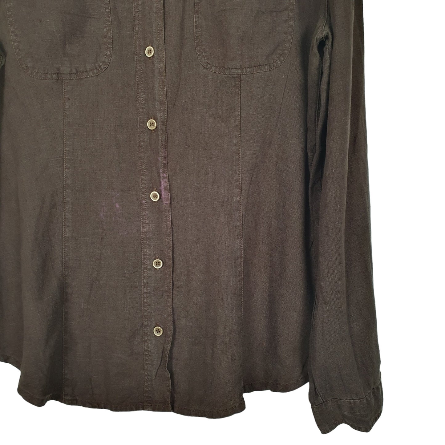 Armani Long Sleeve Regular Fit Shirt Brown