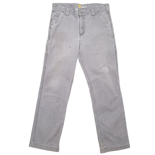 Mens Carhartt Grey Carpenter Trousers W34 L29 Grey