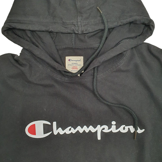 Mens Black Champion Hoodie Jumper