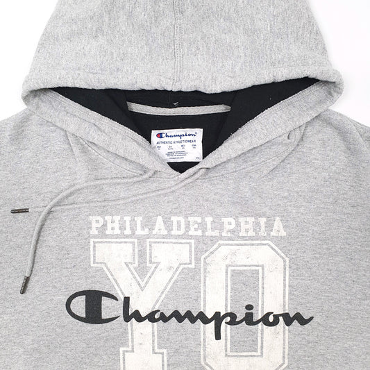 Mens Grey Champion USA College Philadelphia Hoodie Jumper