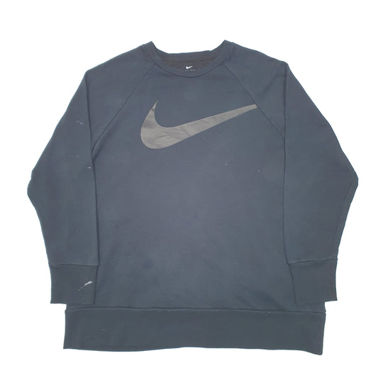 Mens Black Nike Swoosh Dri Fit Active Crewneck Jumper