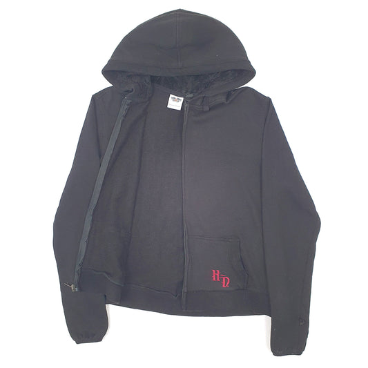 Womens Black Harley Davidson Motorcycles Full Zip Jumper