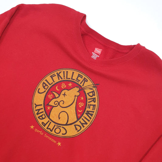 Hanes USA Calfkiller Brewery Crewneck L Red