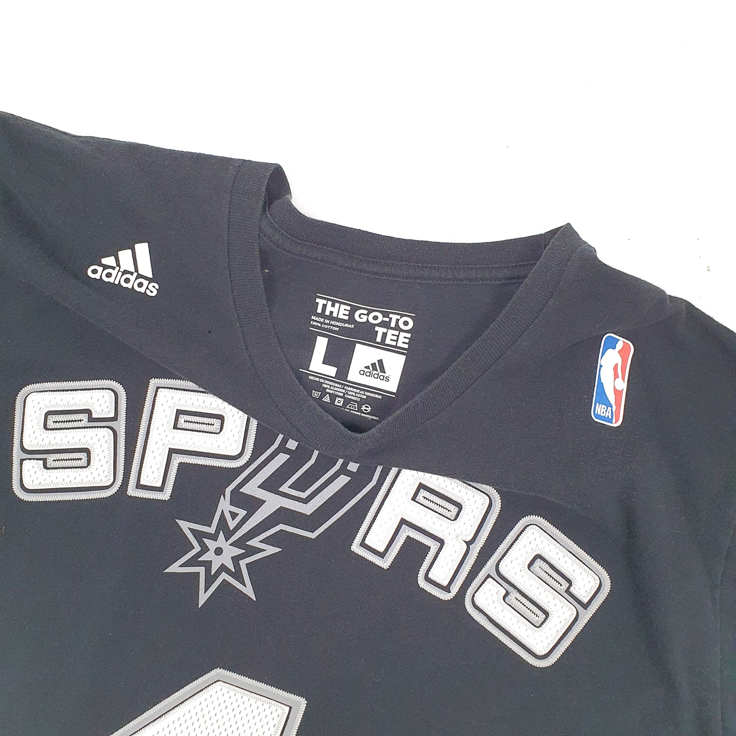 Adidas NBA Spurs Basketball Short Sleeve T Shirt Black