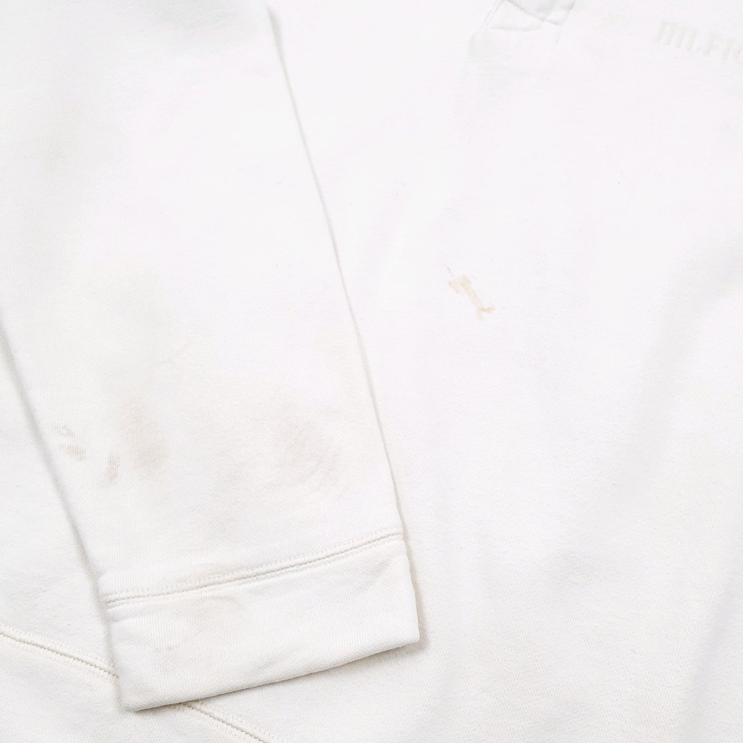 Tommy Hilfiger Spellout Quarter Zip L Cream
