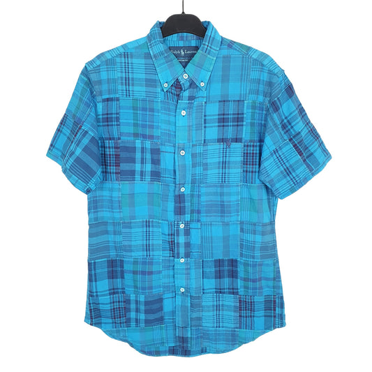 Ralph Lauren Short Sleeve Custom Fit Check Shirt Blue