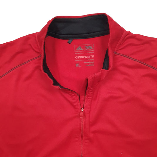 Mens Red Adidas Active Climawarm Quarter Zip Jumper