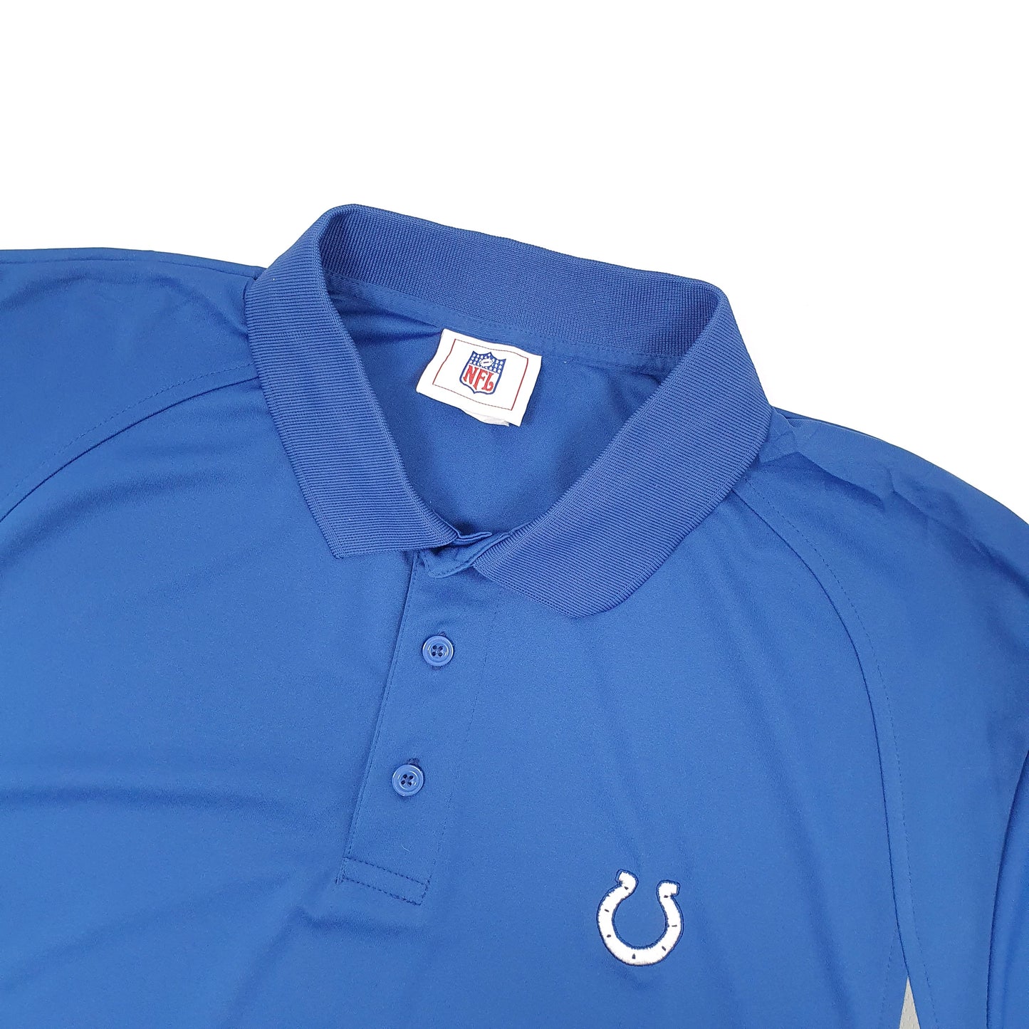 NFL Indianapolis Colts Football Short Sleeve Polyester Polo Shirt Blue