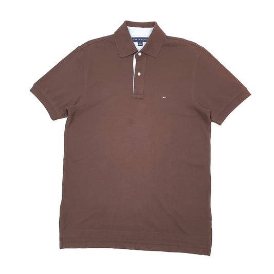 Mens Brown Tommy Hilfiger Short Sleeve Polo Shirt