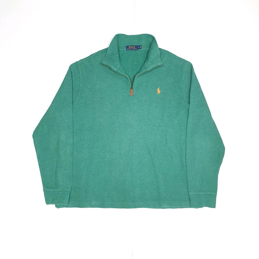 Mens POLO RALPH LAUREN Cotton 1/4 Quarter Zip Jumper Sweatshirt L