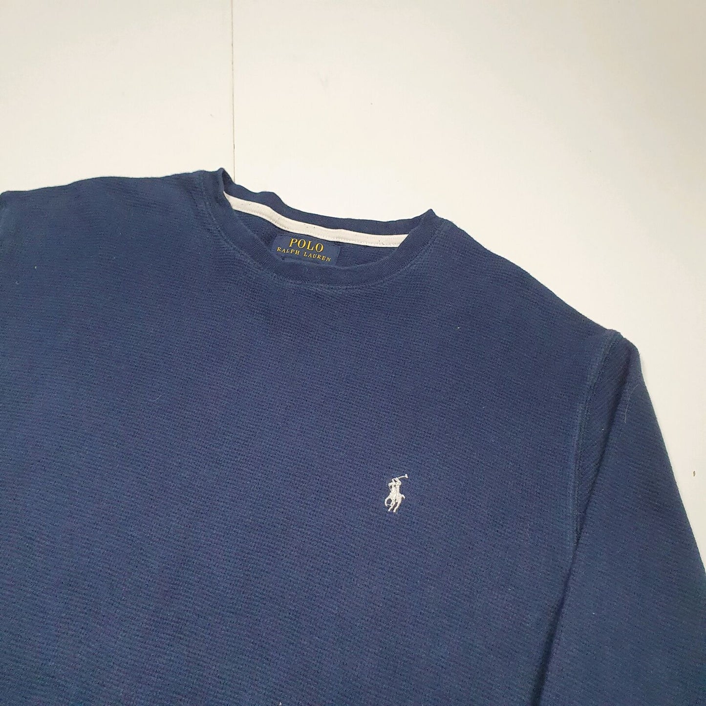 Mens POLO RALPH LAUREN Lightweight Cotton Crewneck Jumper Sweatshirt L