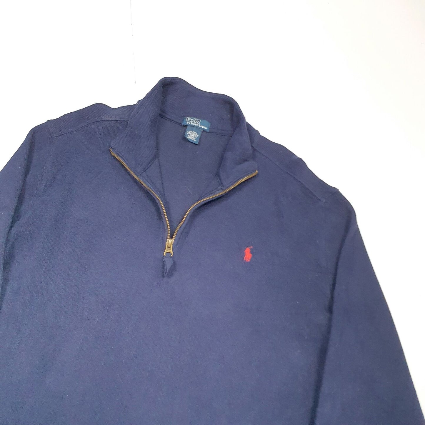 Mens POLO RALPH LAUREN Cotton 1/4 Quarter Zip Jumper Sweatshirt S