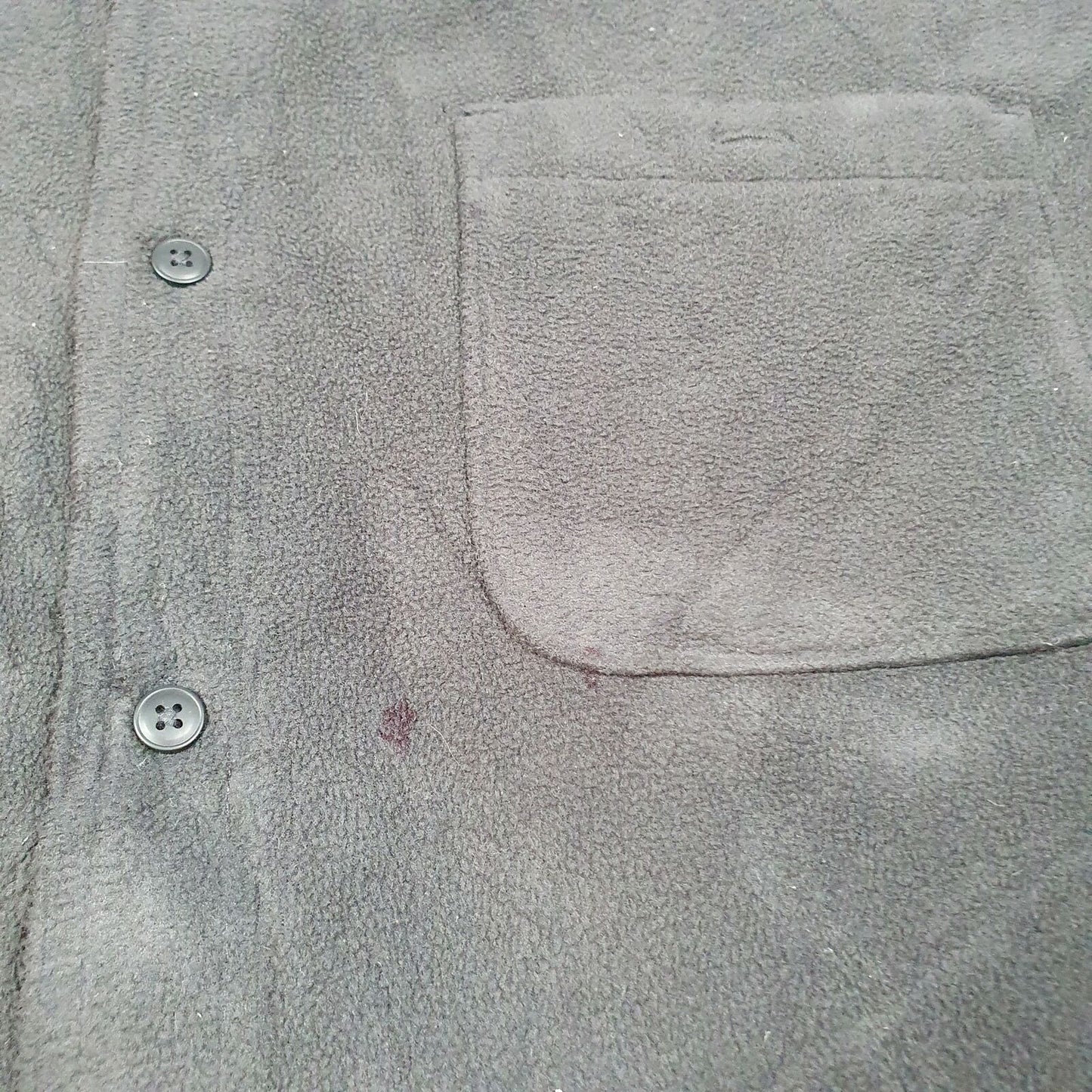 Mens WRANGLER Polyester Full Button Thick Fleece Shirt Jumper Sweatshirt XL