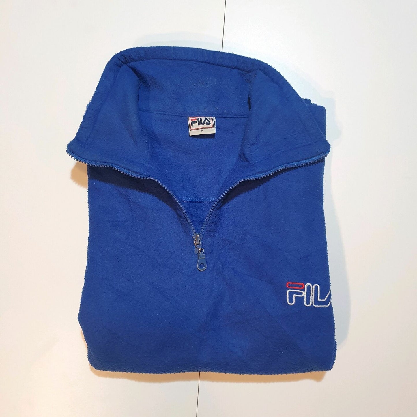 Mens FILA Polyester 1/4 Quarter Zip Fleece Jacket Jumper Sweatshirt S