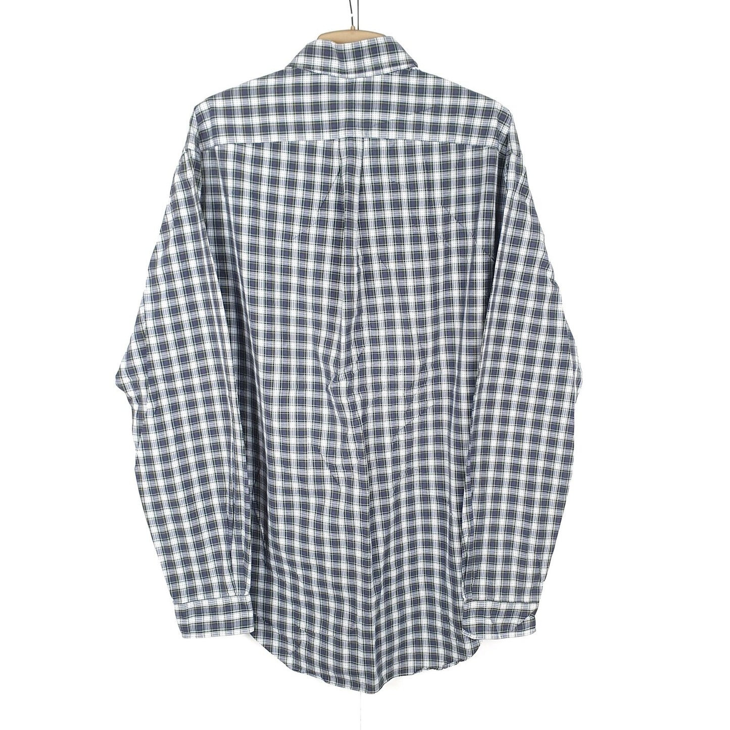 Mens POLO RALPH LAUREN Navy Gingham Long Sleeve Formal Casual Shirt L