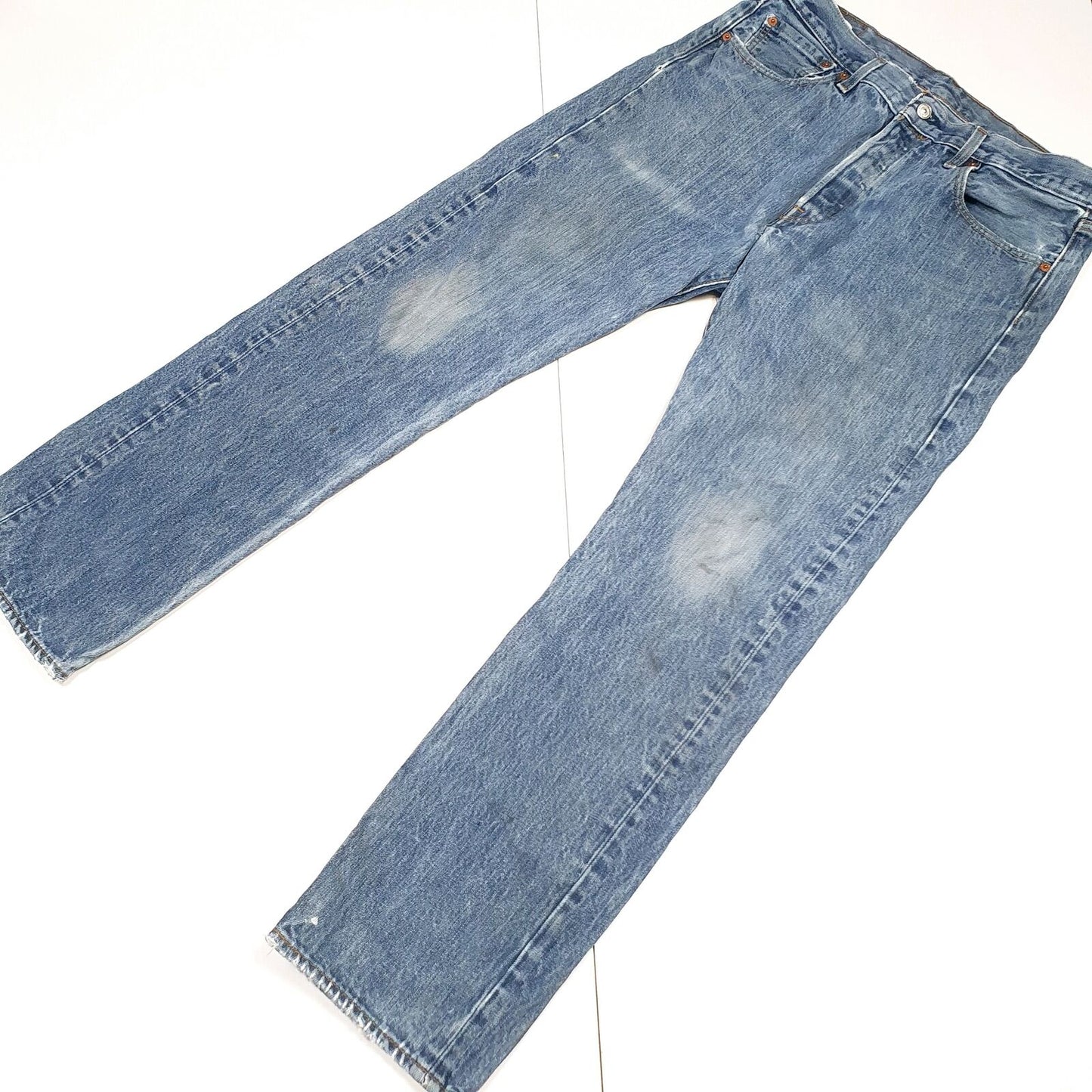 Mens LEVI'S Blue Denim 501XX Original Fit Jeans Trousers W34 L31