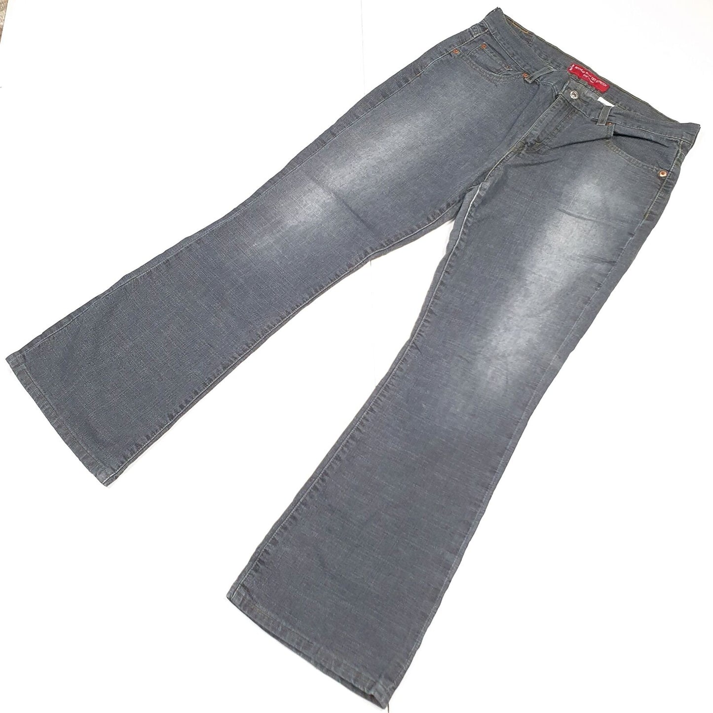 Womens LEVI'S Grey Denim 515 Bootcut Low Rise Jeans Trousers 10M