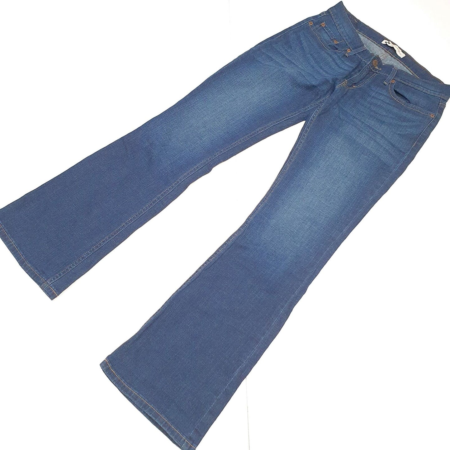 Womens LEVI'S 524 Superlow Bootcut Fit Blue Denim Jeans Trousers UK14