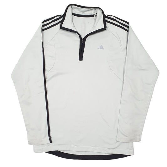 Adidas Active Quarter Zip Polyester Jumper S - Bundl Clothing-Mens White Adidas Active Quarter Zip Jumper