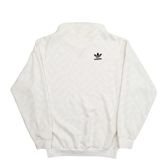 Adidas Boatneck Turtleneck Crewneck Cotton Sweatshirt M - Bundl Clothing-Womens Cream Adidas Boatneck Turtleneck Crewneck Jumper
