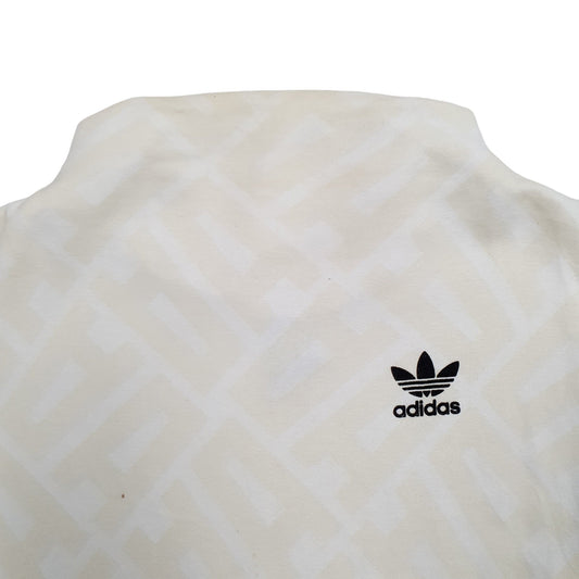 Adidas Boatneck Turtleneck Crewneck Cotton Sweatshirt M - Bundl Clothing-Womens Cream Adidas Boatneck Turtleneck Crewneck Jumper