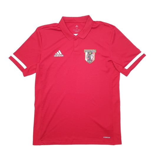 Adidas Classics Eagles Short Sleeve Polyester Polo Shirt - Bundl Clothing-Adidas Classics Eagles Short Sleeve Polyester Polo Shirt Red