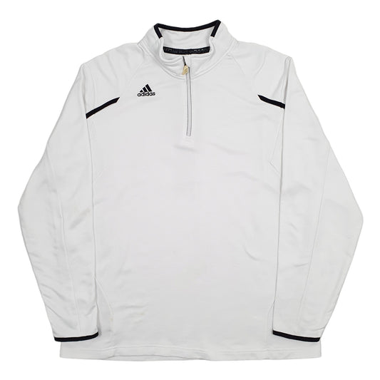 Adidas Climalite Active Quarter Zip L - Bundl Clothing-Adidas Climalite Active Quarter Zip L White