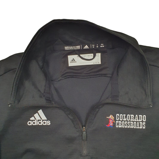 Adidas Climalite Colorado Crossroads USA College Quarter Zip Polyester Jumper - Bundl Clothing-Mens Black Adidas Climalite Colorado Crossroads USA College Quarter Zip Jumper
