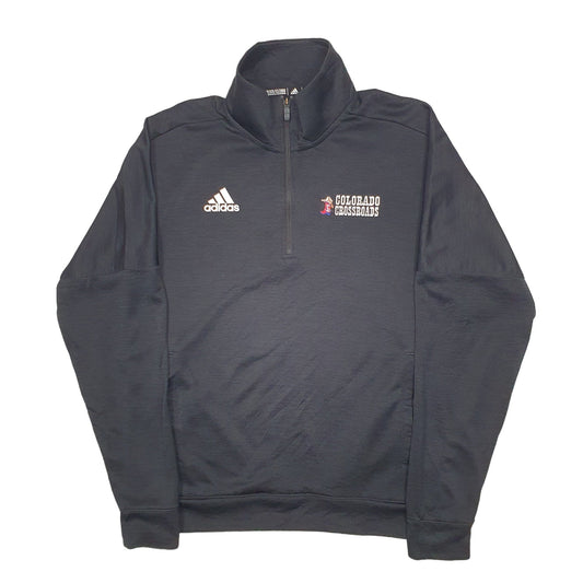 Adidas Climalite Colorado Crossroads USA College Quarter Zip Polyester Jumper - Bundl Clothing-Mens Black Adidas Climalite Colorado Crossroads USA College Quarter Zip Jumper